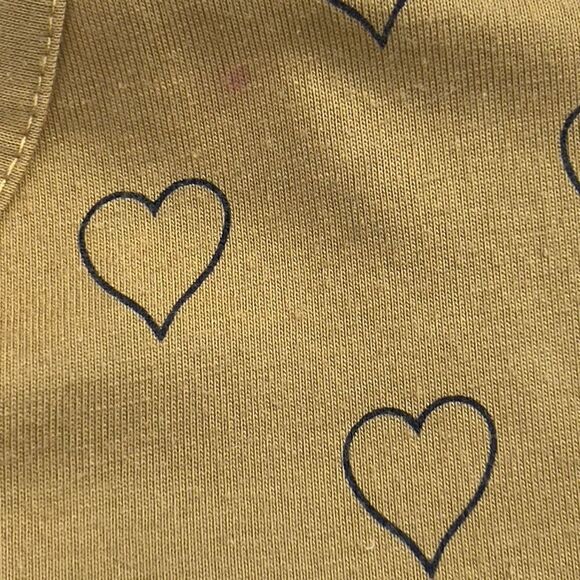 Vedo Verde Vintage Women's Sequin Heart Print Dolman Sleeve Top gold black Small - Picture 9 of 12